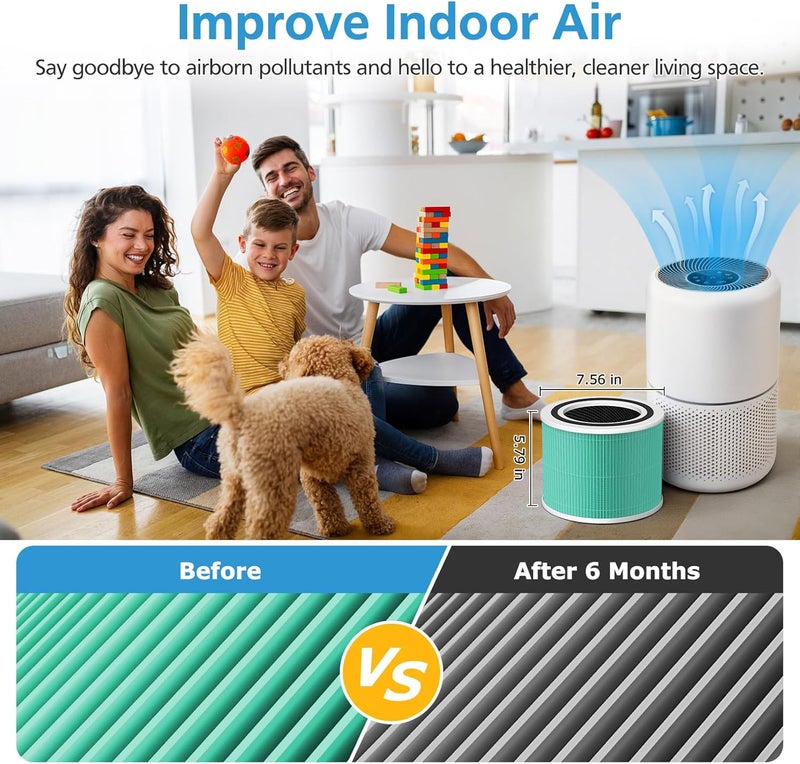 isingo 2 Pack Core 300 Replacement Filter for LEVOIT Core 300-P and Core 300S-P Air Purifier, Core 300-RF-TX - Image 4